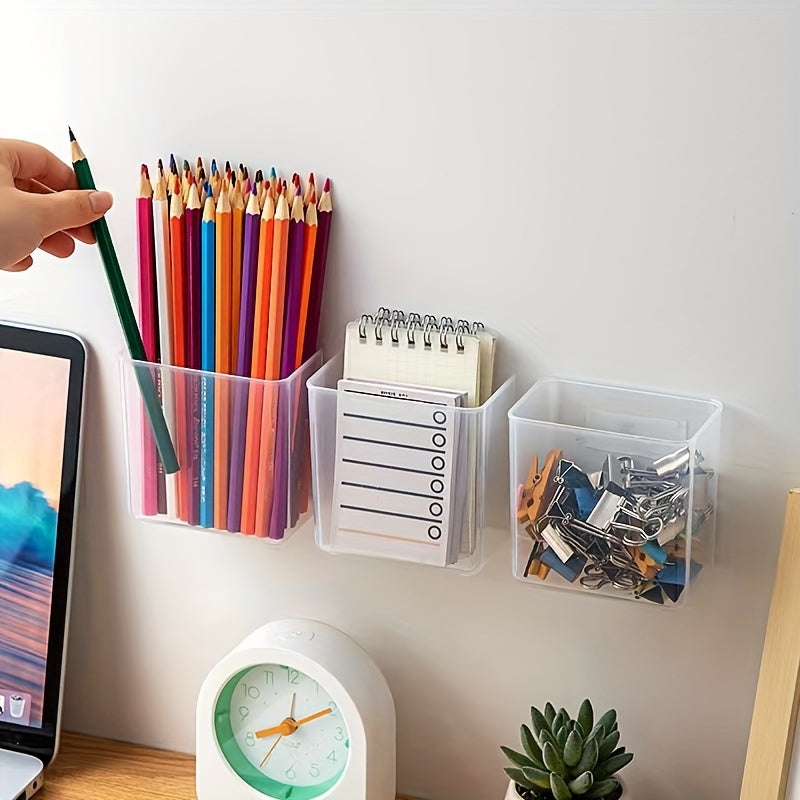 Adhesive Wall Storage Box Small Clear Organizer