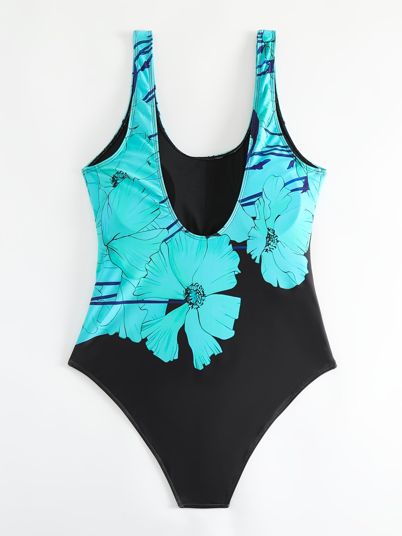 Floral Print Backless One Piece Swimsuit Plus Size Women's Bathing Suit