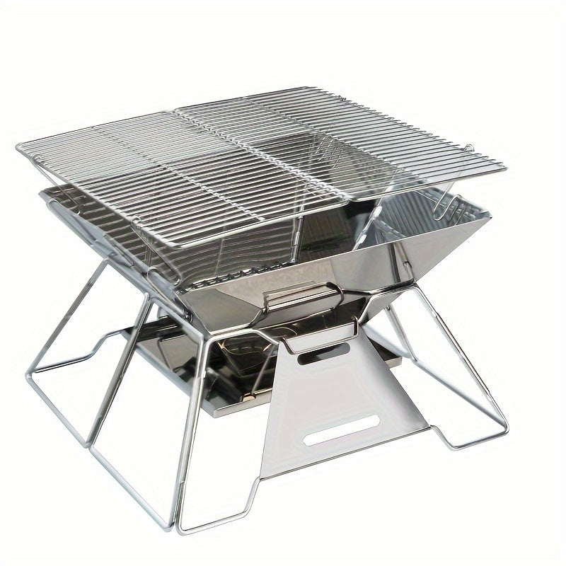 Outdoor Stainless Steel BBQ Stove Square Adjustable