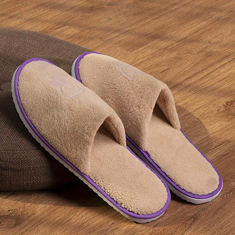 Men's Round Toe Slip On Non slip Bedroom Slippers Home Shoes