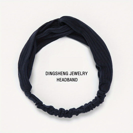 Solid Twist Knotted Boho Headband Stretchy Hair Bands For Girls Women