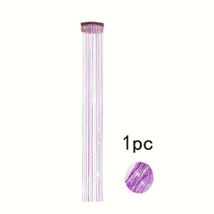 3pcs Glitter Hair Tinsel Extensions 20 Inch Kit