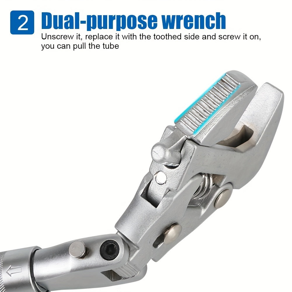 Adjustable Ratchet Wrench 180 Degree Folding Spanner Repair Tools