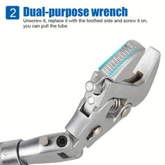 Adjustable Ratchet Wrench 180 Degree Folding Spanner Repair Tools