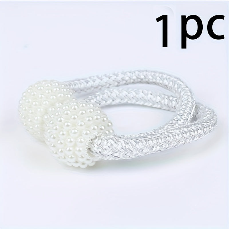 8pcs Magnetic Curtain Straps with Artificial Pearls for Home Decoration