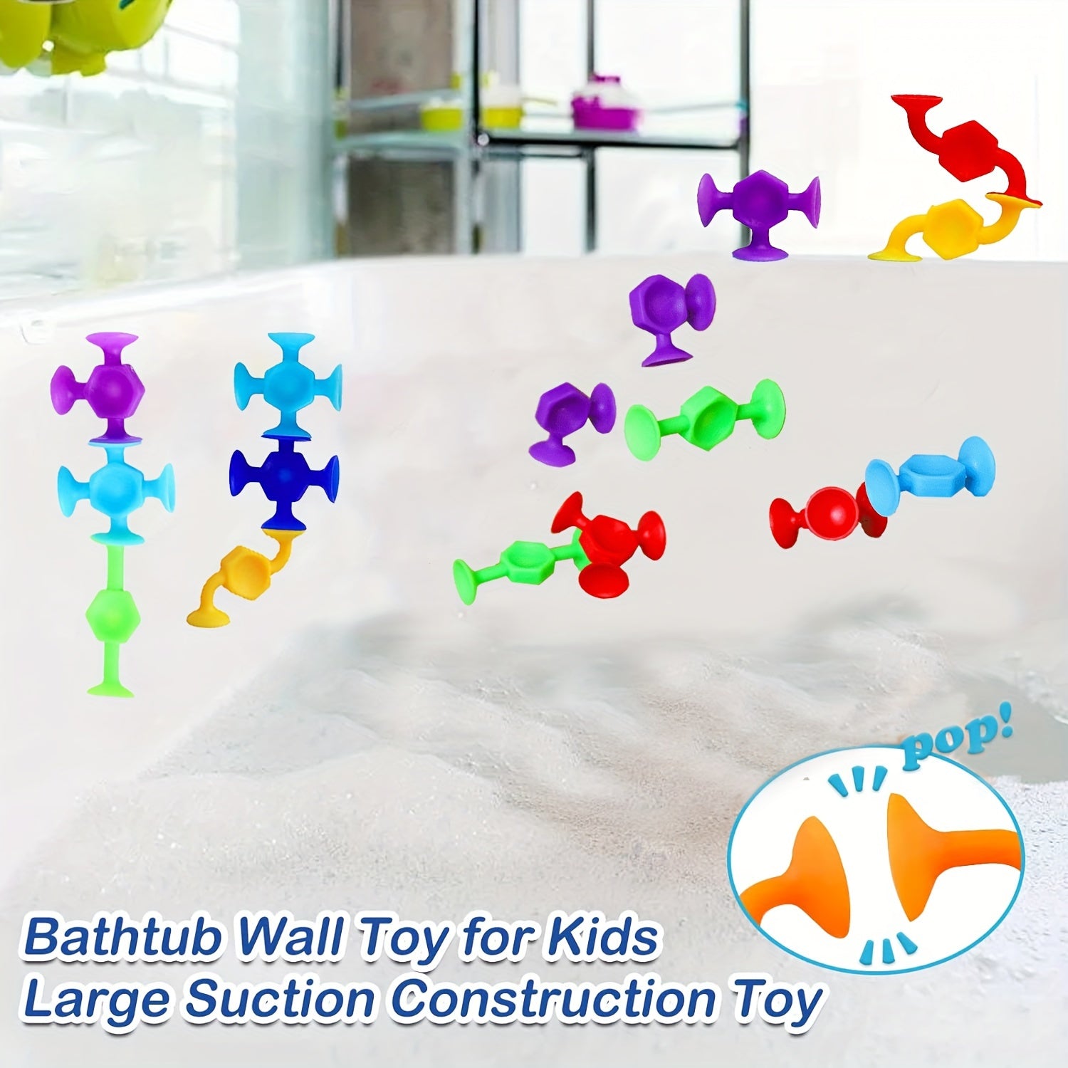 Suction Cup Building Toys Set for Kids with Storage Eggshell