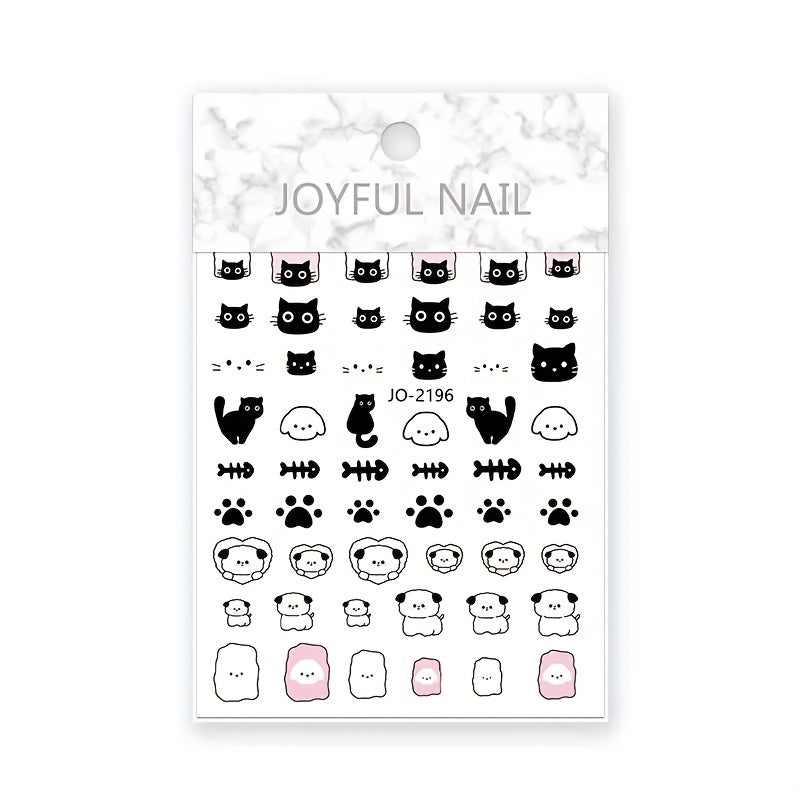 Cartoon Dog Kitten Nail Sticker DIY Decorative Sticker