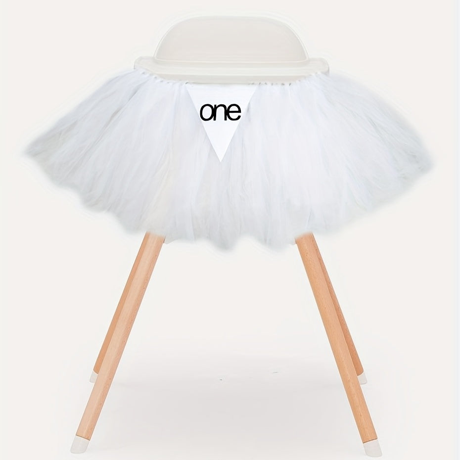 1st Birthday High Chair Skirt Banner & Tutu Decoration