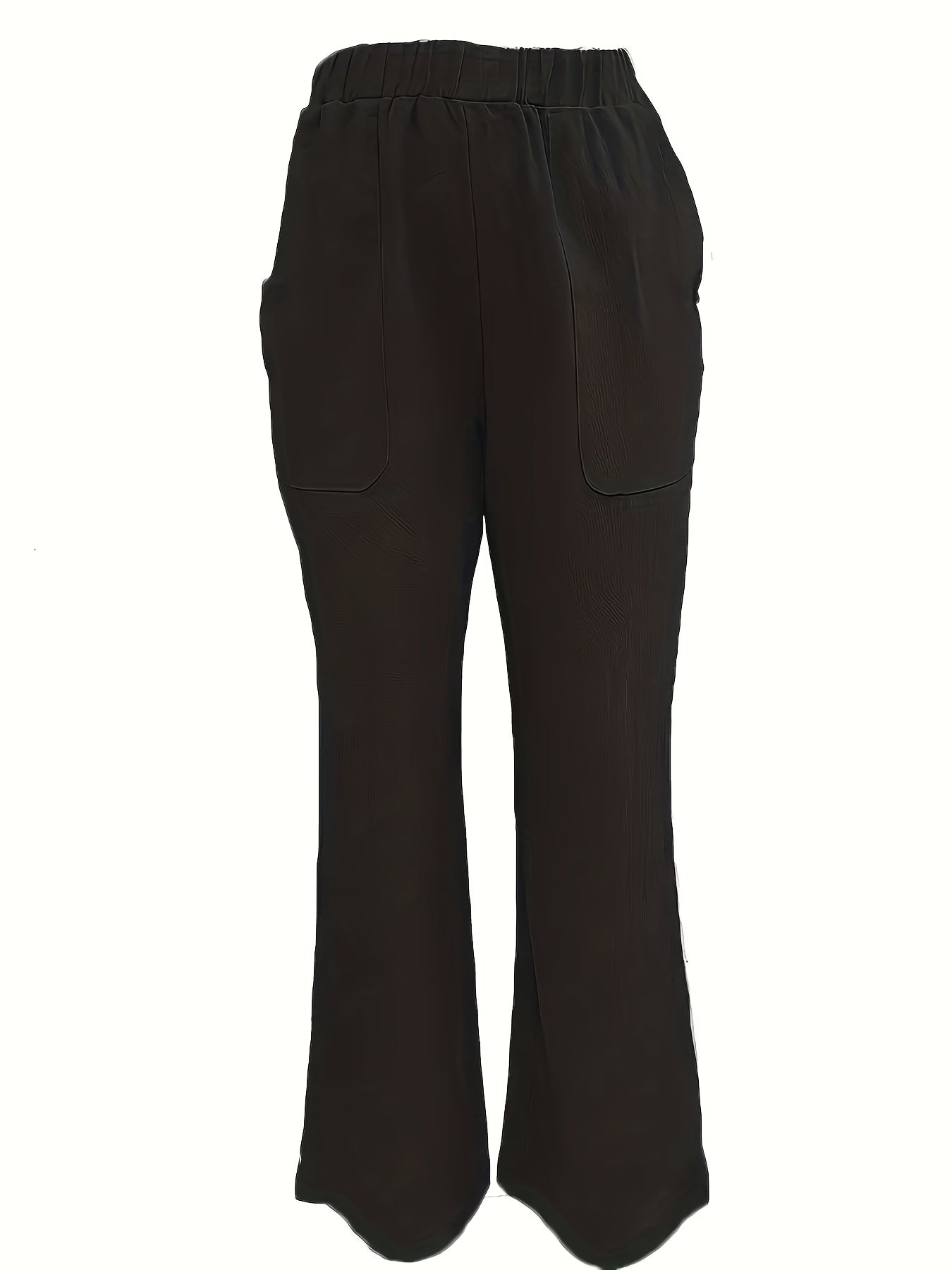  Solid Wide Leg Trousers With Pockets