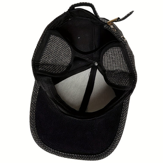 Men's Coldproof Baseball Cap with Ear Flap, Adjustable Outdoor Sports Hat