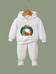 Girls 2pc Christmas Deer Hooded Sweatshirt & Sweatpants Set