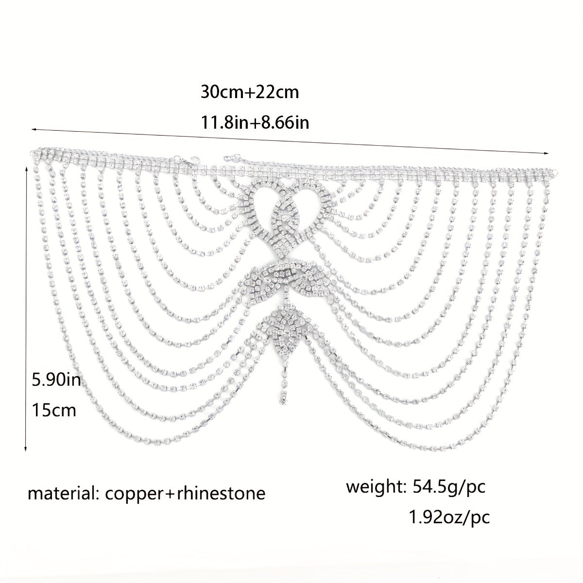Rhinestone Hair Chain Jewelry Silver Headpiece Tassel Chain Headband