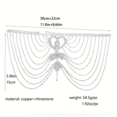 Rhinestone Hair Chain Jewelry Silver Headpiece Tassel Chain Headband