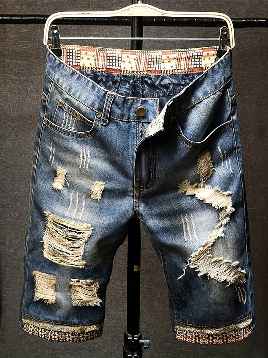 Men's Street Style Distressed Denim Shorts