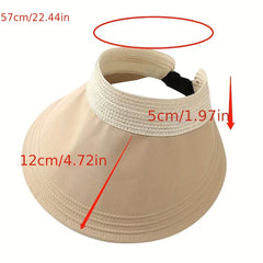 Solid Wide Brim Visor Sun Hat for Women