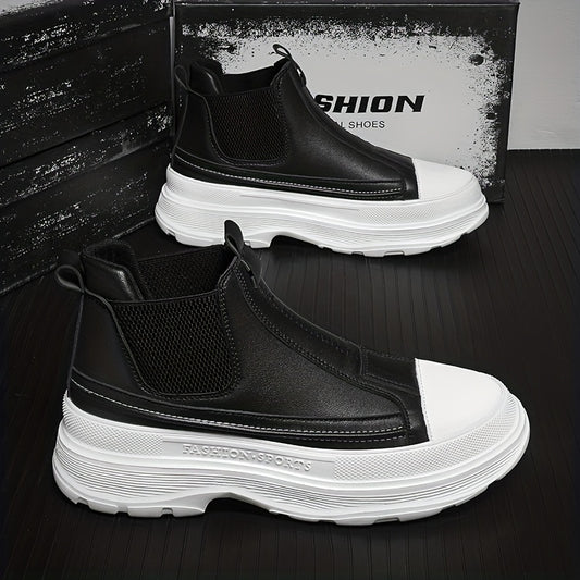 Men's Platform Slip on Boots Casual Shoes Slip Resistant Outsole