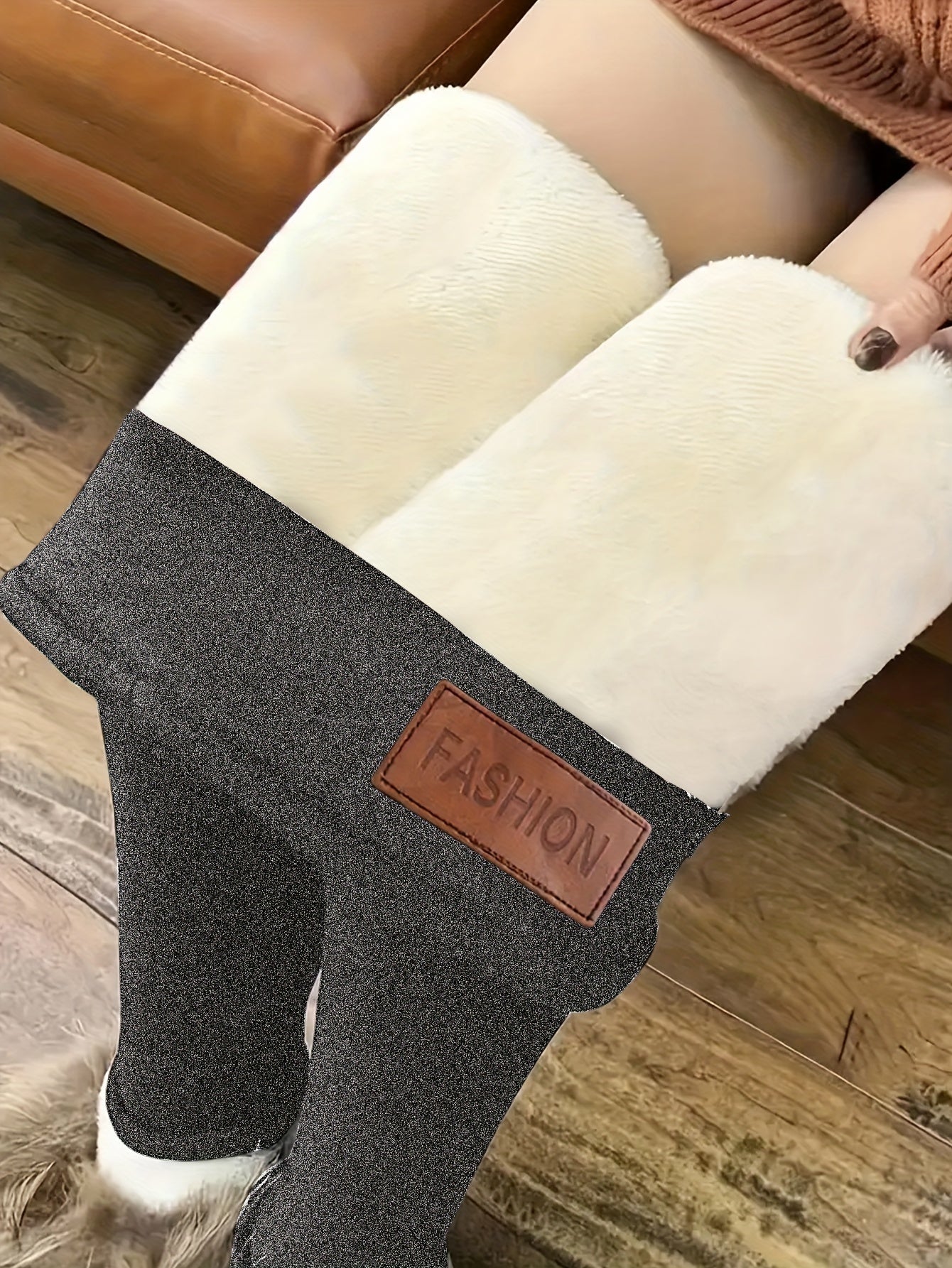  Solid Fleece Skinny Trousers