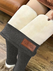  Solid Fleece Skinny Trousers