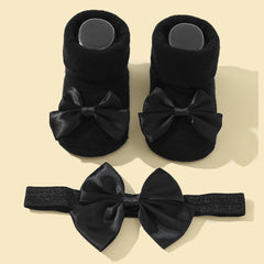 Baby Girls Bow Headband & Socks Gift Set