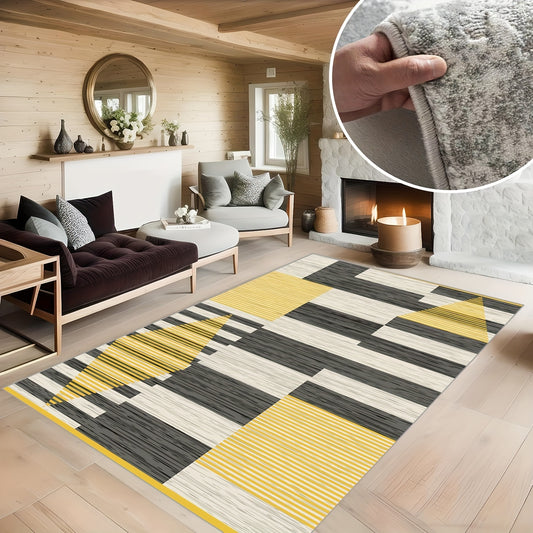 Geometric Line Patterned Carpet for Living Room, Dining Room & Office