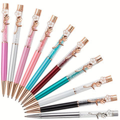 Metal Copper Quicksand Pen Flower Decoration Office School