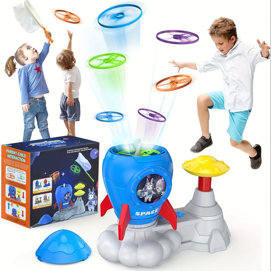 Outdoor Rocket Launcher Flying Spinner Disc Chasing Game for Kids