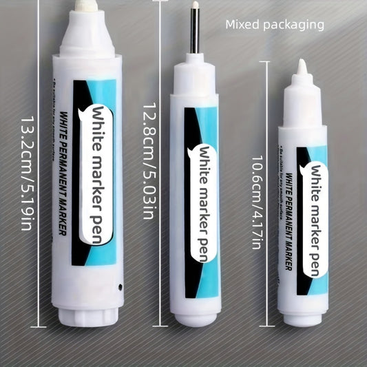 3pcs Mixed Marking Pen Oily Thin End Waterproof Non Fading For Tire Glass