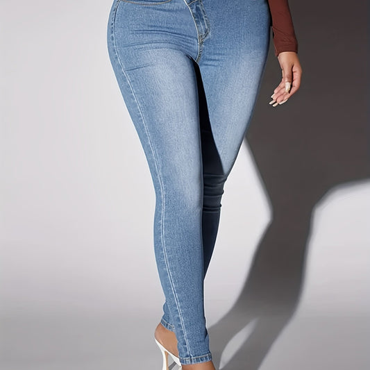  Solid High Rise Stretch Skinny Jeans