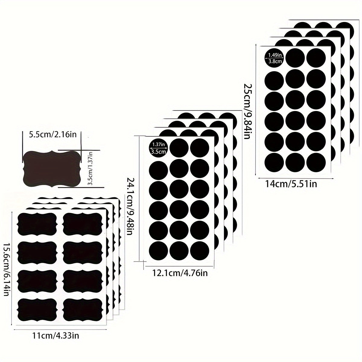 Geometric Circles Kitchen PVC Label Sticker Set