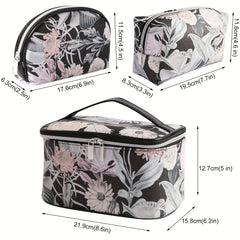3pcs Large Waterproof Marble Cosmetic Bag Set Organizer Toiletry Bags