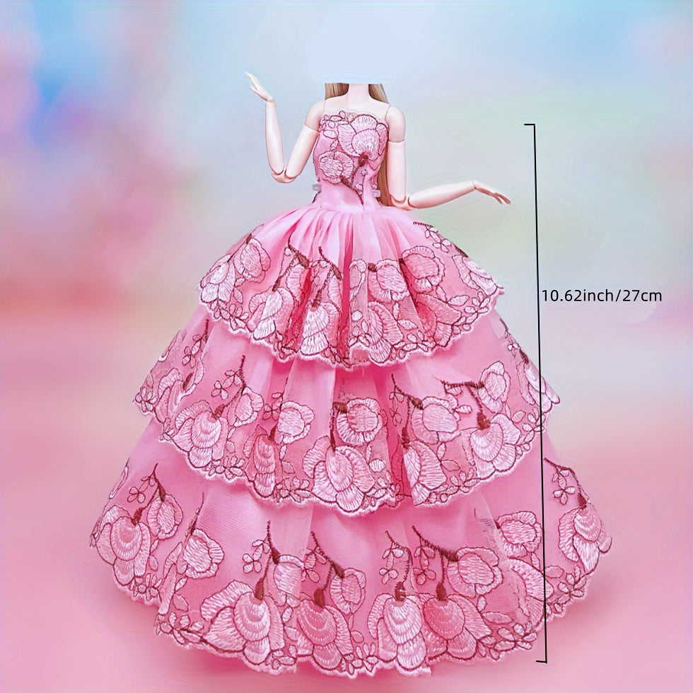 Doll Princess Ball Gown Dresses Party Evening Skirt Bridal Wedding Doll Clothes