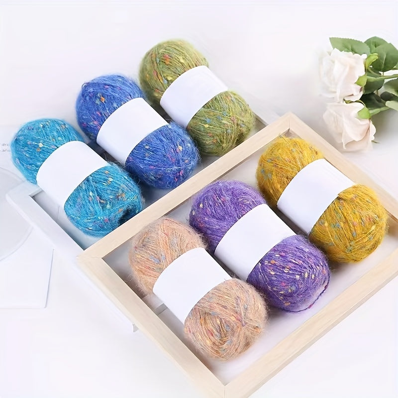Colorful Dot Polar Fleece Hand-woven Yarn for DIY Knitting, Crocheting - 1pc