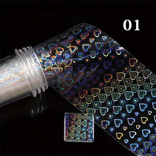Holographic Nail Foil Transfer Stickers Laser Nail Art Decals