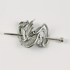 Vintage Dragon Hair Slide With Stick Alloy Headwear Non Slip Hair Accessory