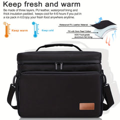 Large Capacity Insulated Lunch Bag with Adjustable Strap