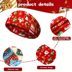 Christmas Plaid Headbands Wide Retro Elastic Turban Headwear Hair Accessories