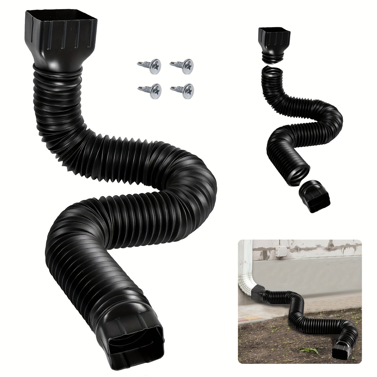 2pcs Telescopic Downspout Extenders 17-149 cm