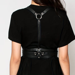 Adjustable PU Leather Waistband Corset Belt for Night Club