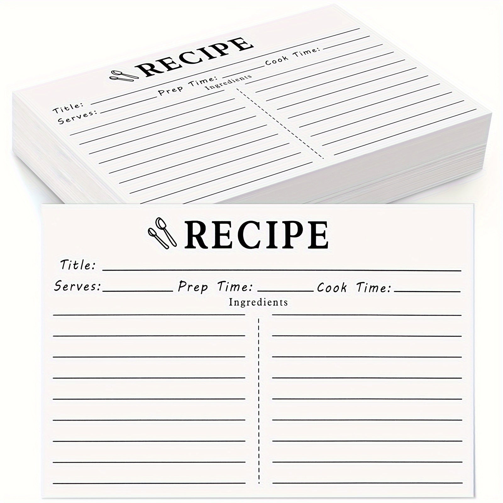 70pcs Recipe Cards Double Sided Blank For Bridal Shower And Wedding