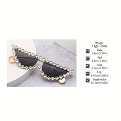 Cat Eye Sunglasses Rhinestone Tinted Party Club Glasses