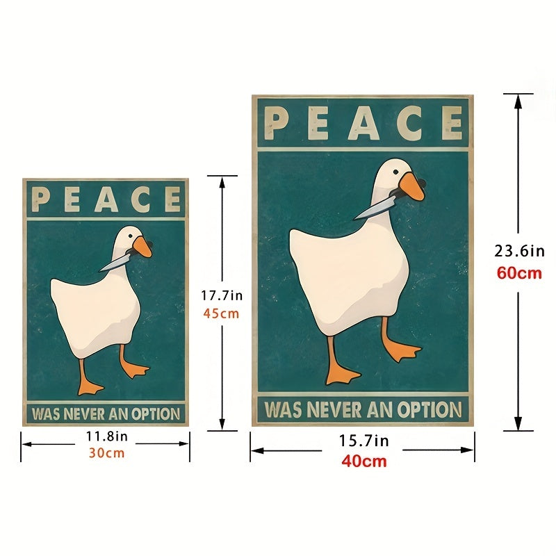 Goose Peace Never Option Funny Retro Prints Posters Meme Art Signs Decor