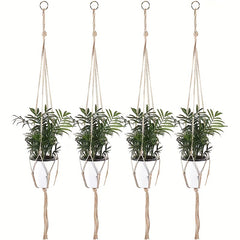 Boho Macrame Plant Hanger - Hemp Rope Planter for Indoor & Outdoor Gardening