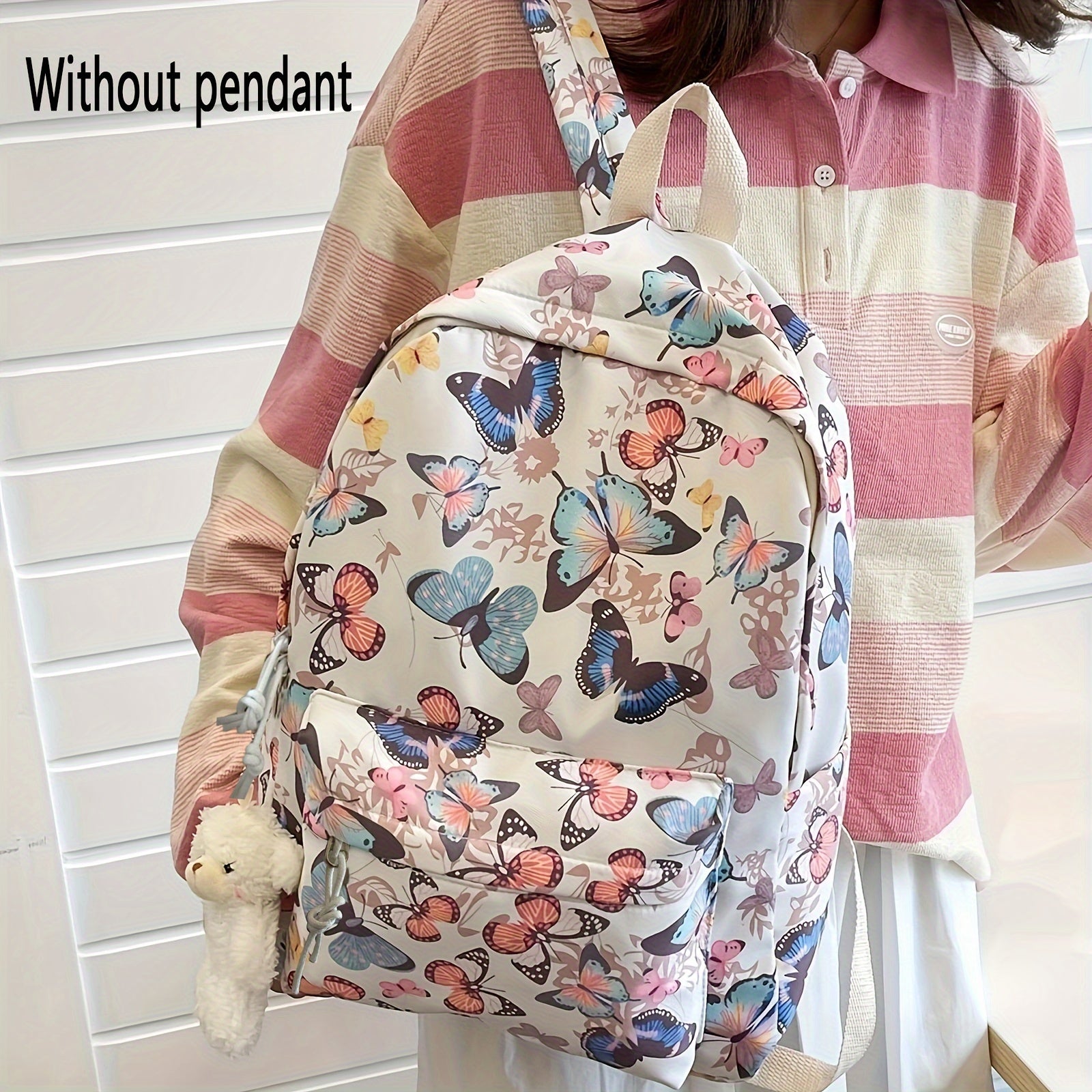 Floral Butterfly Backpack Spacious Pocket Durable School Bag