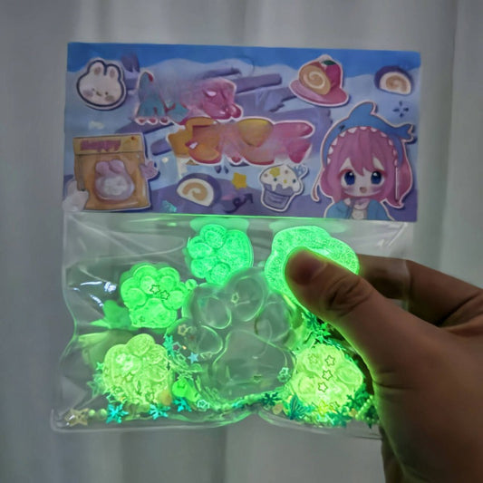 6pcs Glow in the Dark Squishy Relax Toys Glittery Halloween Party Favors