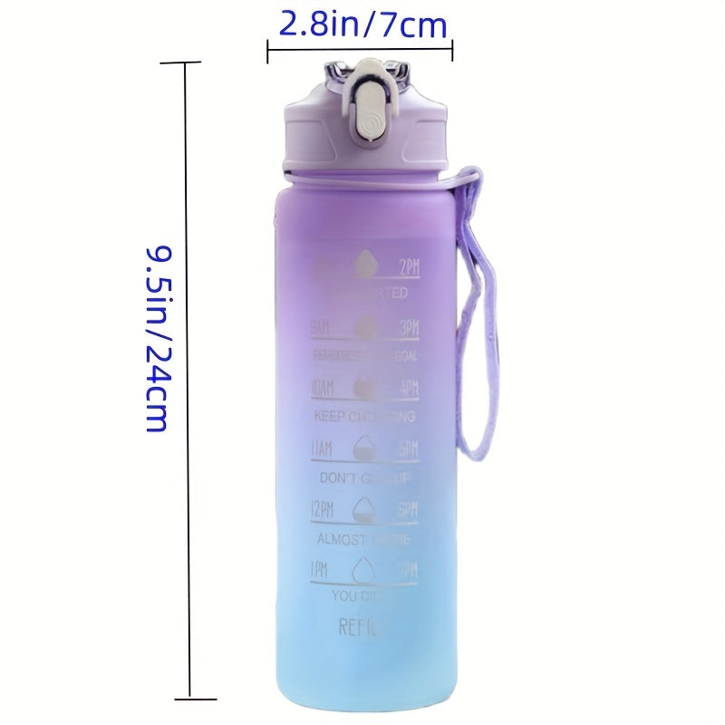650ml Gradient Sports Water Bottle Time Scale Bouncing Lid