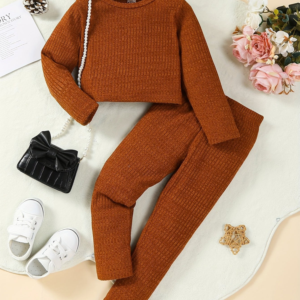 Toddler Girls Solid Pullover Pants Set Spring Fall Gift