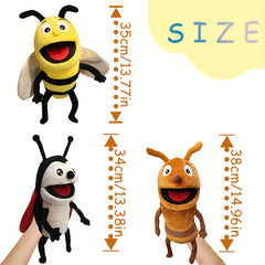 30cm Realistic Plush Insect Hand Puppet - Soft Bee Puppet for Storytelling