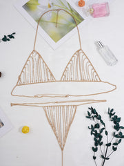 Crystal Body Chain Tassel Bra Set Women's Sexy Style