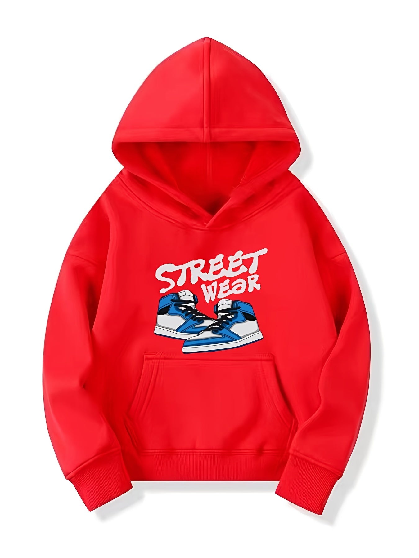 Boys Stylish Shoes & STREETWEAR Letter Print Hooded Sweatshirt