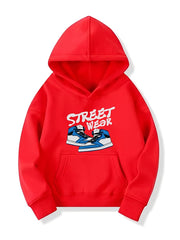 Boys Stylish Shoes & STREETWEAR Letter Print Hooded Sweatshirt